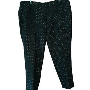 Talbots Dressy Ankle Pants 18WP Black Gold Dot Sparkle